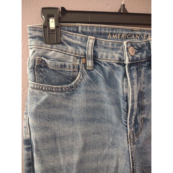 AMERICAN EAGLE Mom Jeans Women's Size 2 STRIGID High Rise Baggy Straight Ripped - Picture 4 of 14